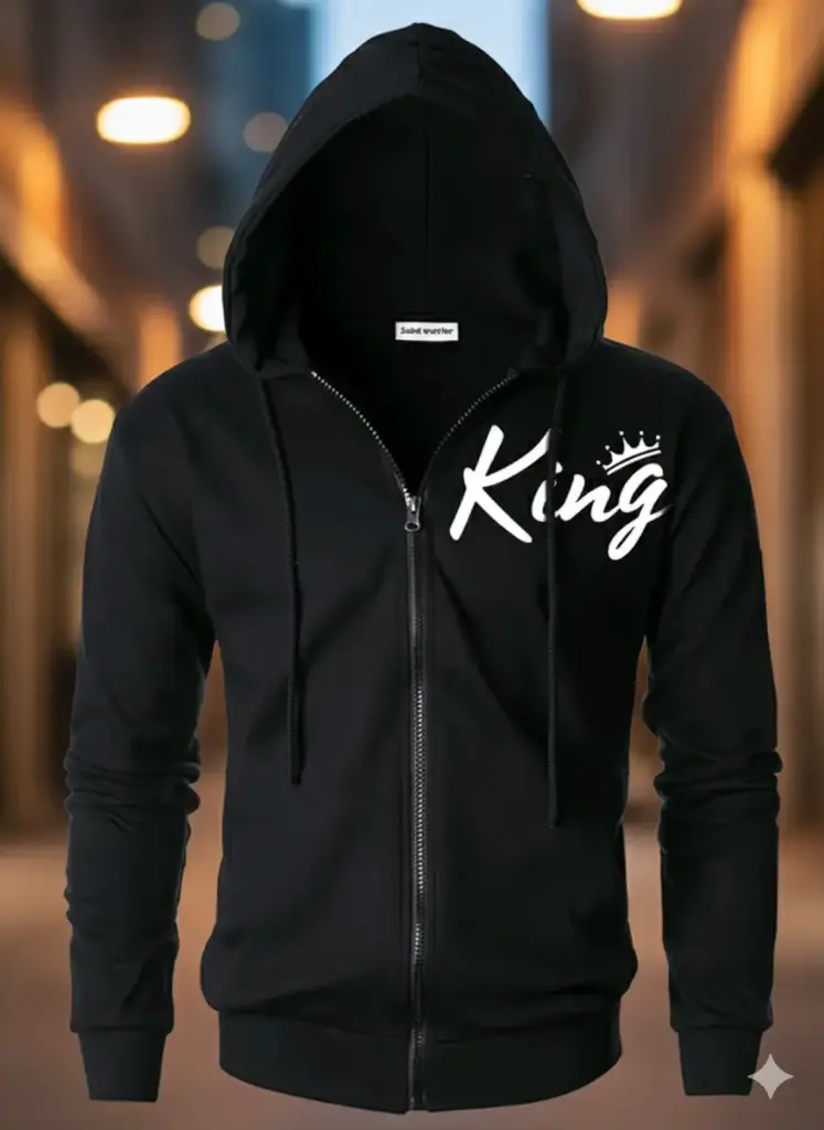 Black Zipper Hoodie